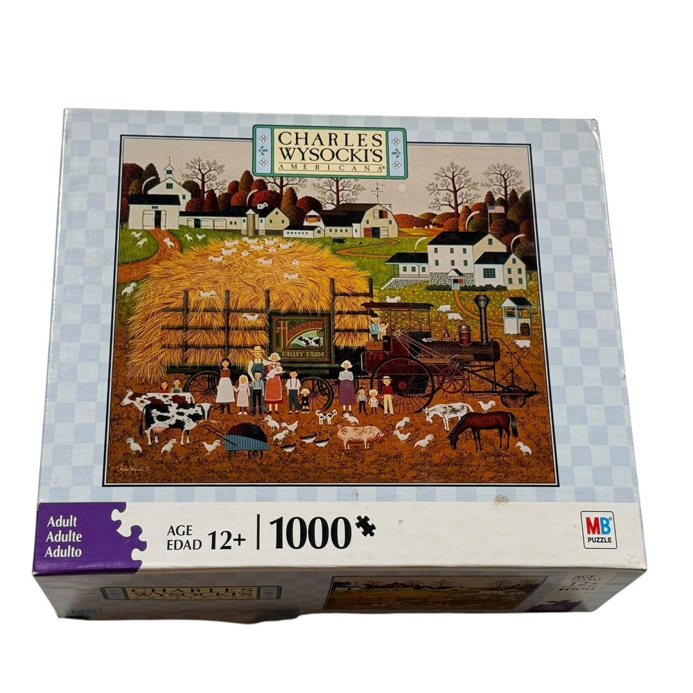 Charles Wysocki Americana Farm Family 1000 Piece Jigsaw Puzzle MB 4679 Complete